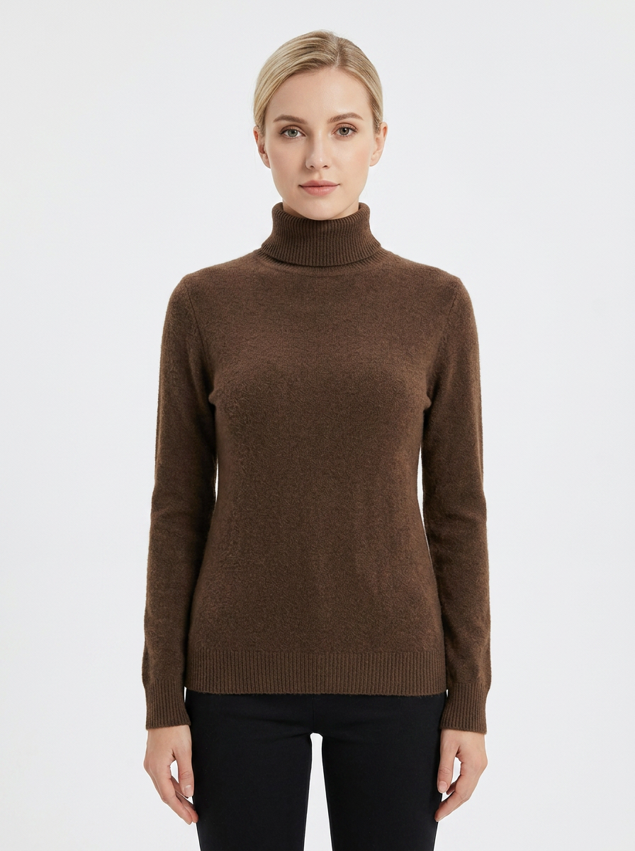 Women's Turtleneck Sweater Soft Knit Long Sleeve Slim Fit