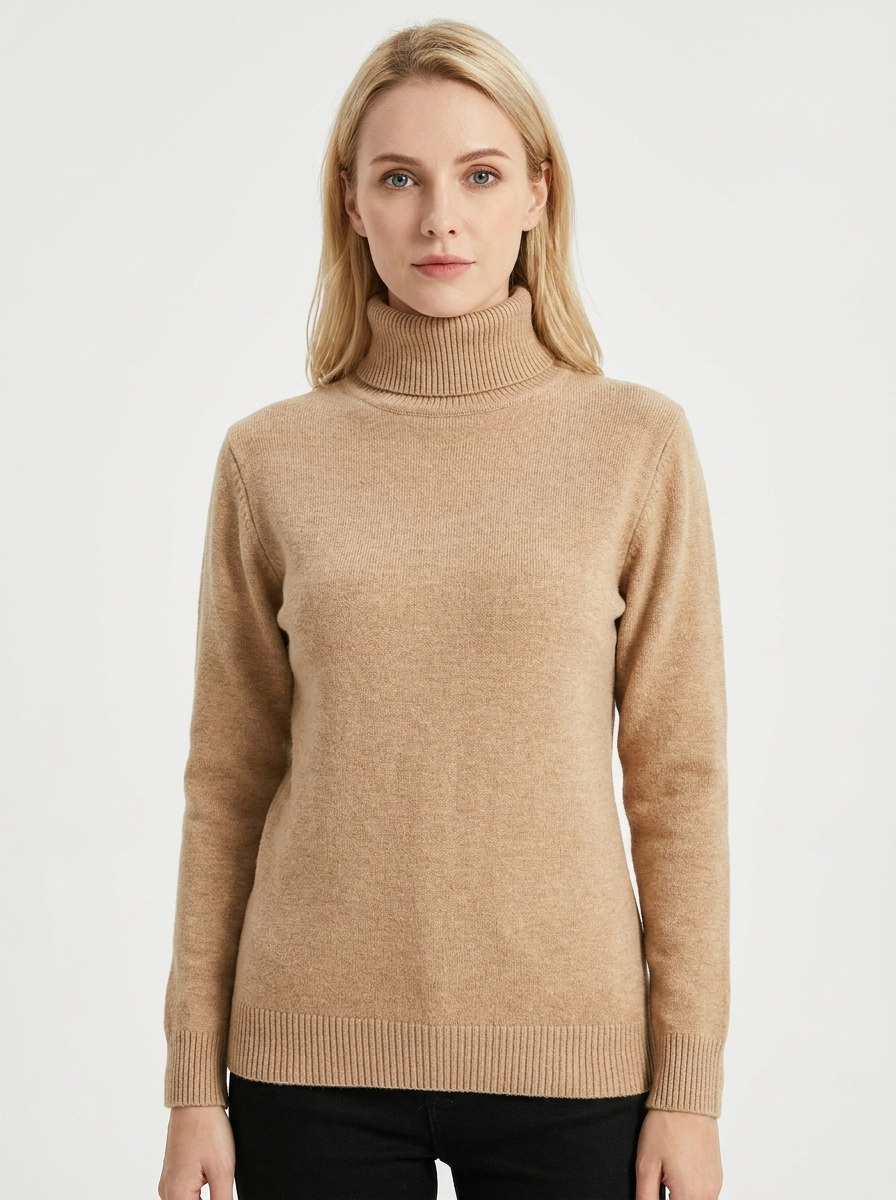 Women's Turtleneck Sweater Soft Knit Long Sleeve Slim Fit