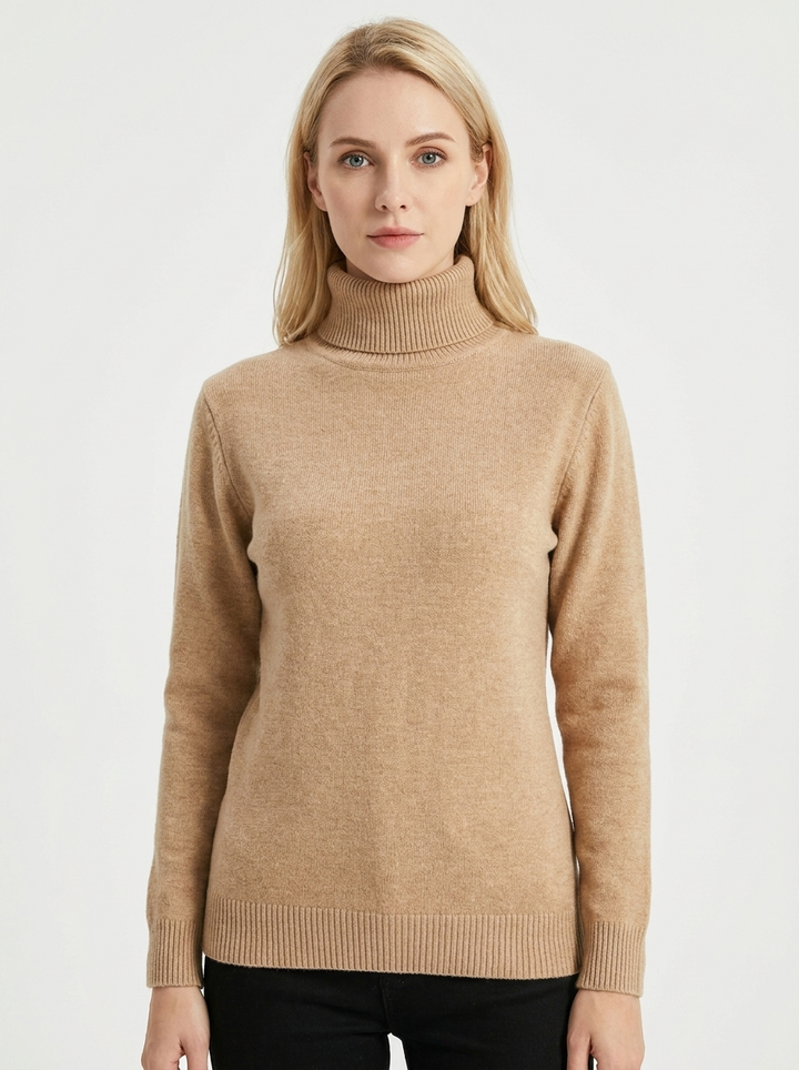 Women's Turtleneck Sweater Soft Knit Long Sleeve Slim Fit