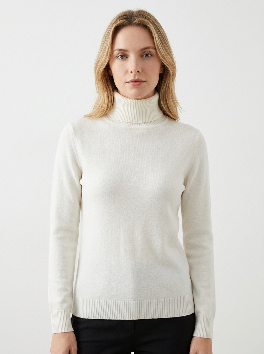 Women's Turtleneck Sweater Soft Knit Long Sleeve Slim Fit