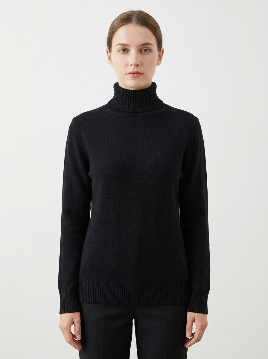 Women's Turtleneck Sweater Soft Knit Long Sleeve Slim Fit