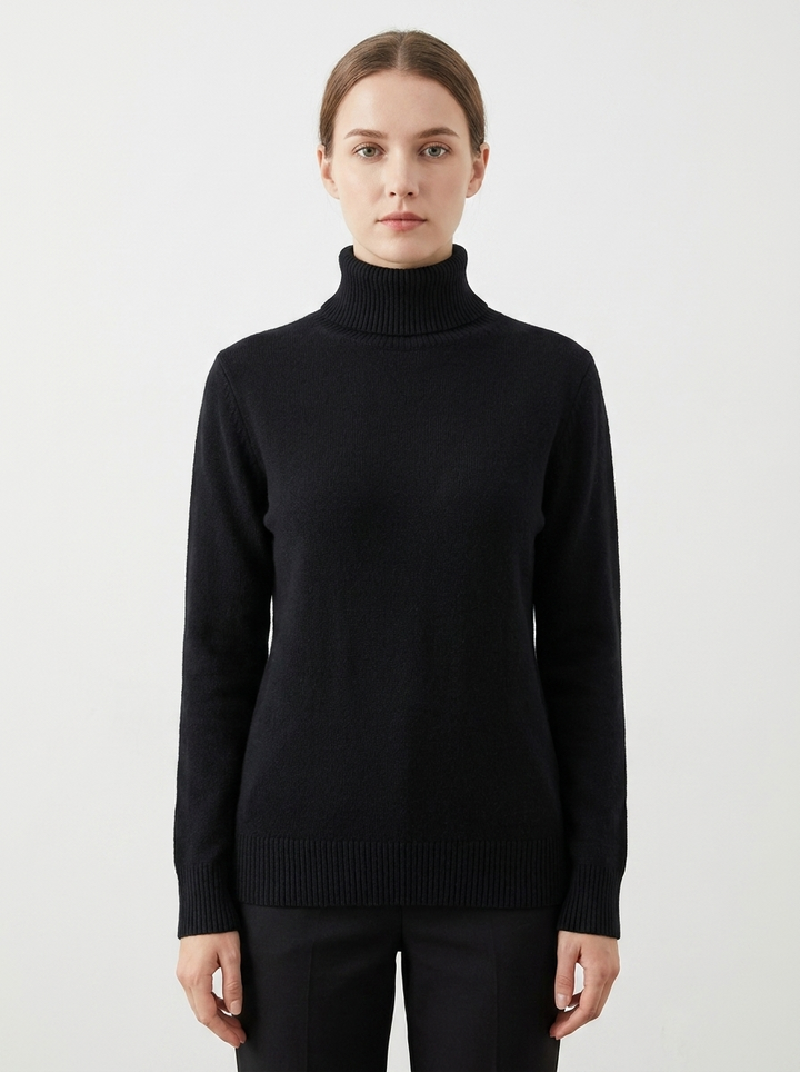 Women's Turtleneck Sweater Soft Knit Long Sleeve Slim Fit