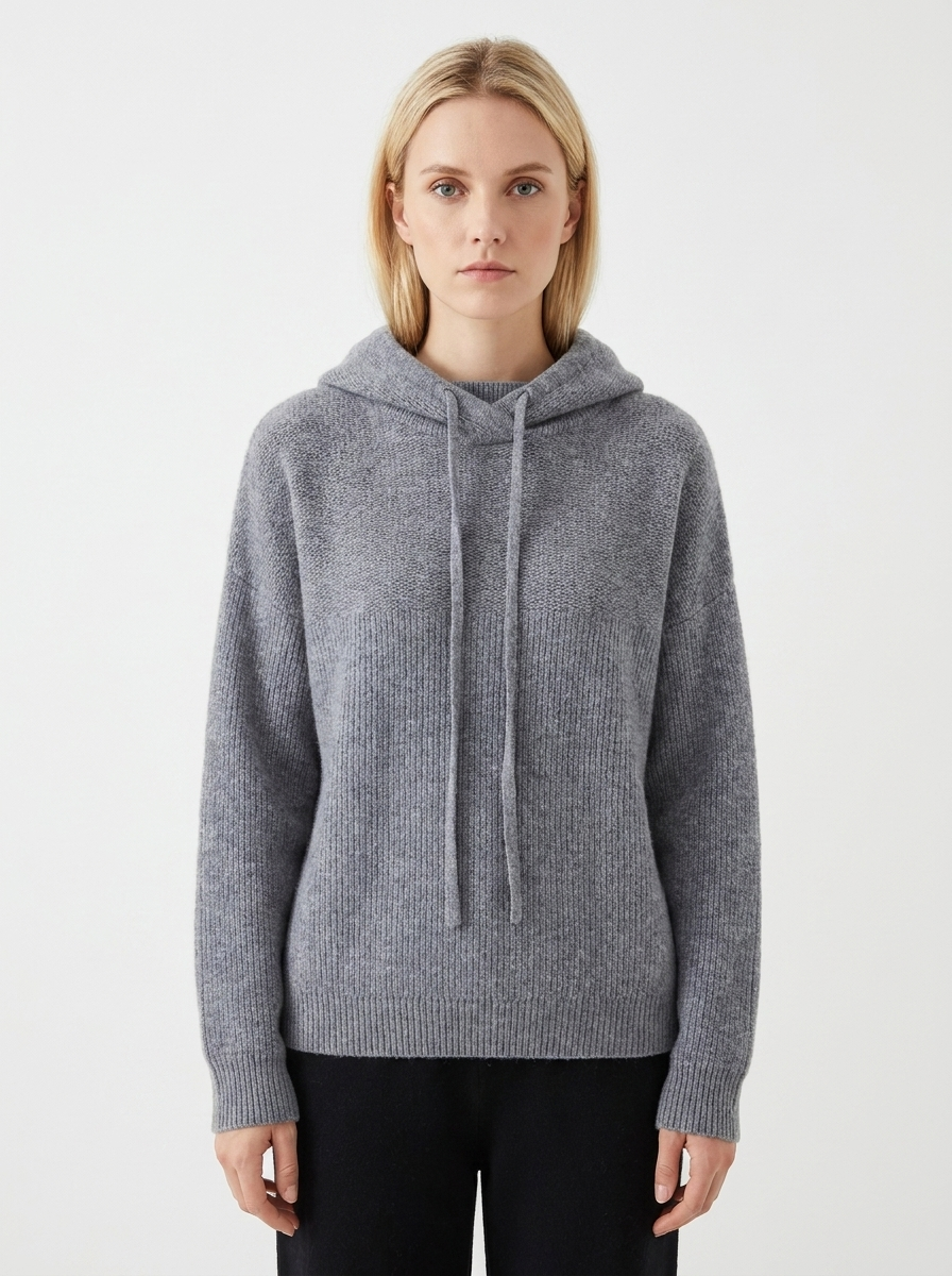 Women's Knit Hoodie Sweater Drawstring Cowl Neck Oversized
