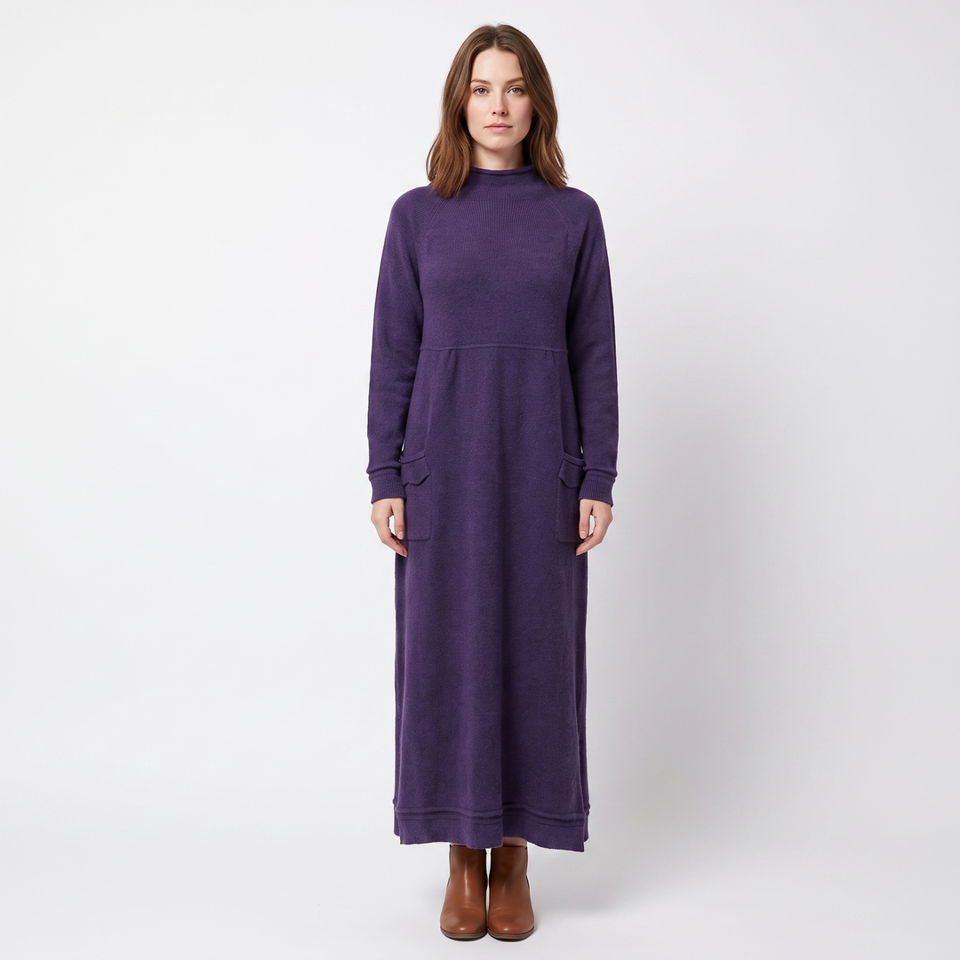 Women's Maxi Hoodie Dress Long Sleeve Fleece Sweatshirt Dress