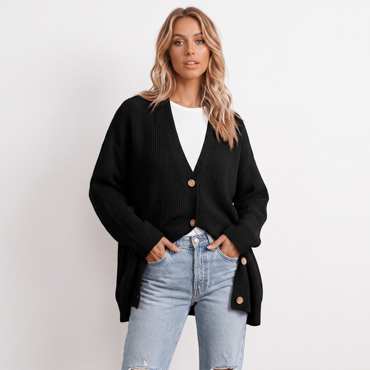 Women's Oversized Cardigan Ribbed Knit Button Front Sweater