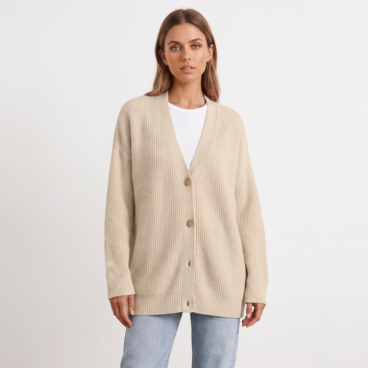 Women's Oversized Cardigan Ribbed Knit Button Front Sweater