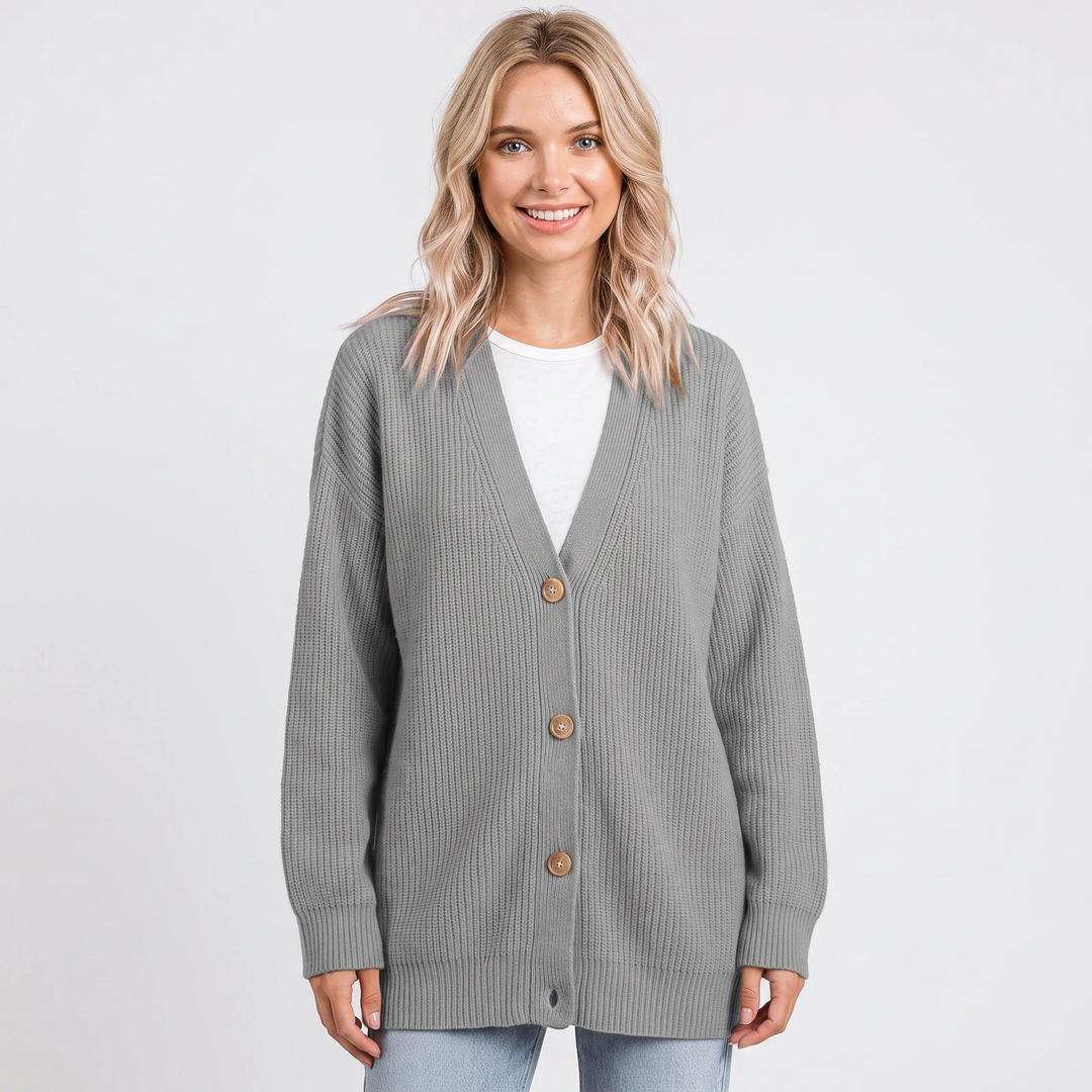 Women's Oversized Cardigan Ribbed Knit Button Front Sweater