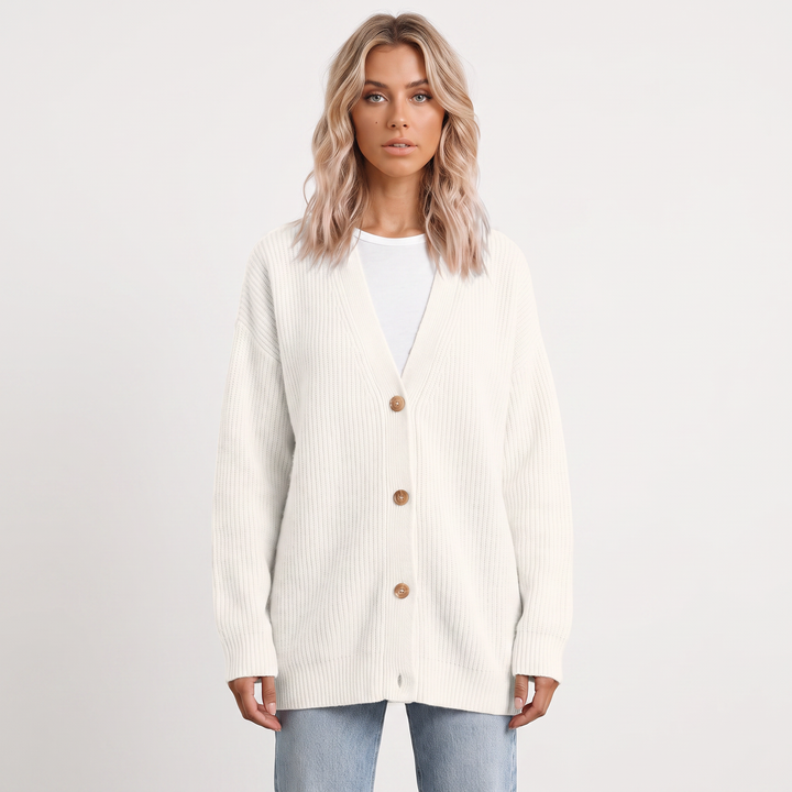 Women's Oversized Cardigan Ribbed Knit Button Front Sweater