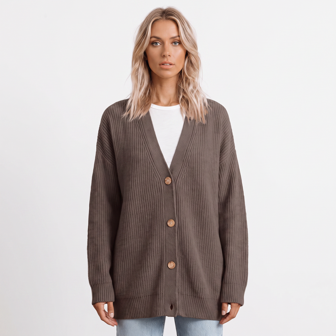 Women's Oversized Cardigan Ribbed Knit Button Front Sweater