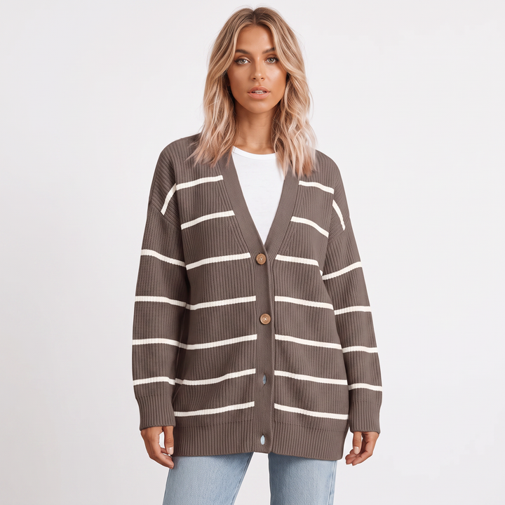 Women's Oversized Cardigan Ribbed Knit Button Front Sweater