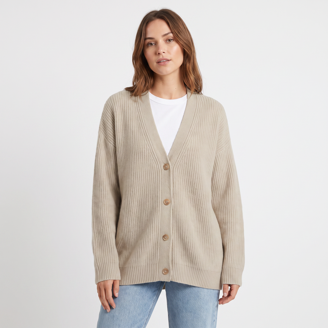 Women's Oversized Cardigan Ribbed Knit Button Front Sweater