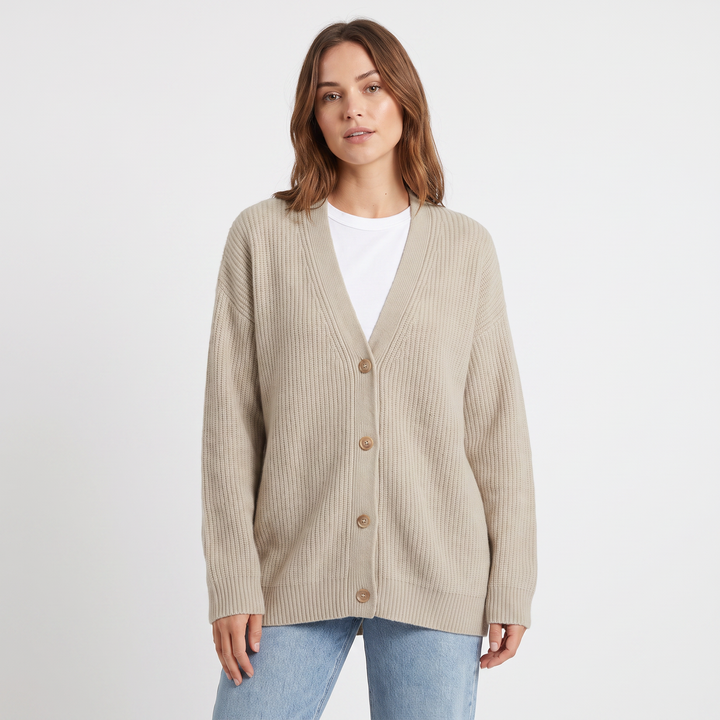 Women's Oversized Cardigan Ribbed Knit Button Front Sweater