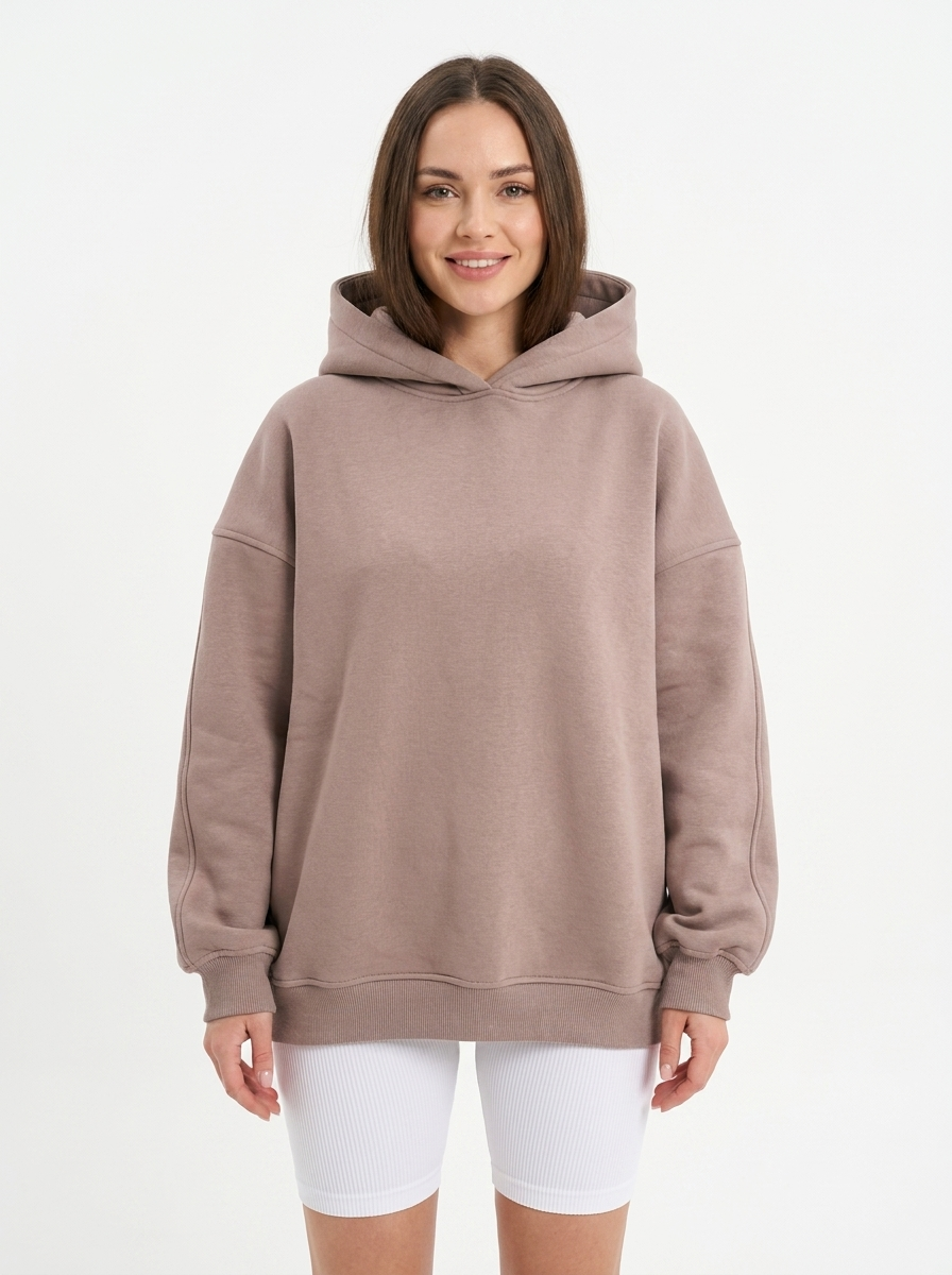 Women's Oversized Hoodie V-Neck Collar Fleece Pullover