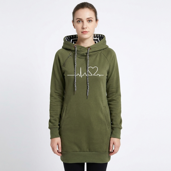 Women's Hoodie Dress Graphic Print Drawstring Fitted Sweatshirt