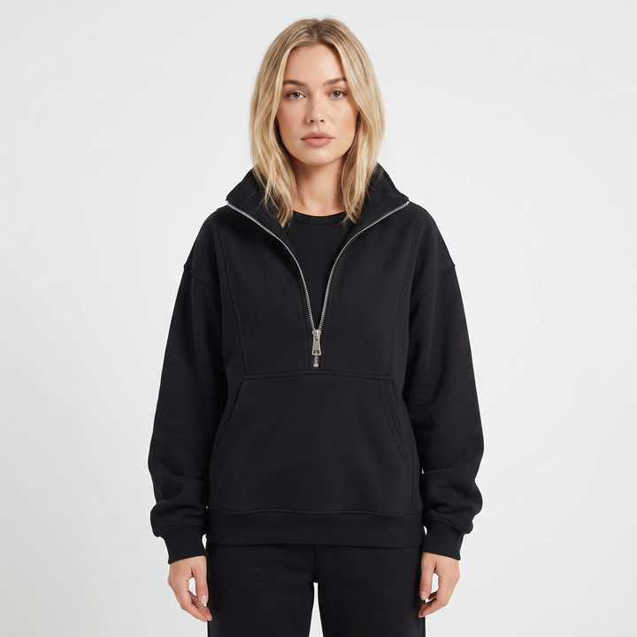 Women's Cropped Zip-Up Sweatshirt and Jogger Set
