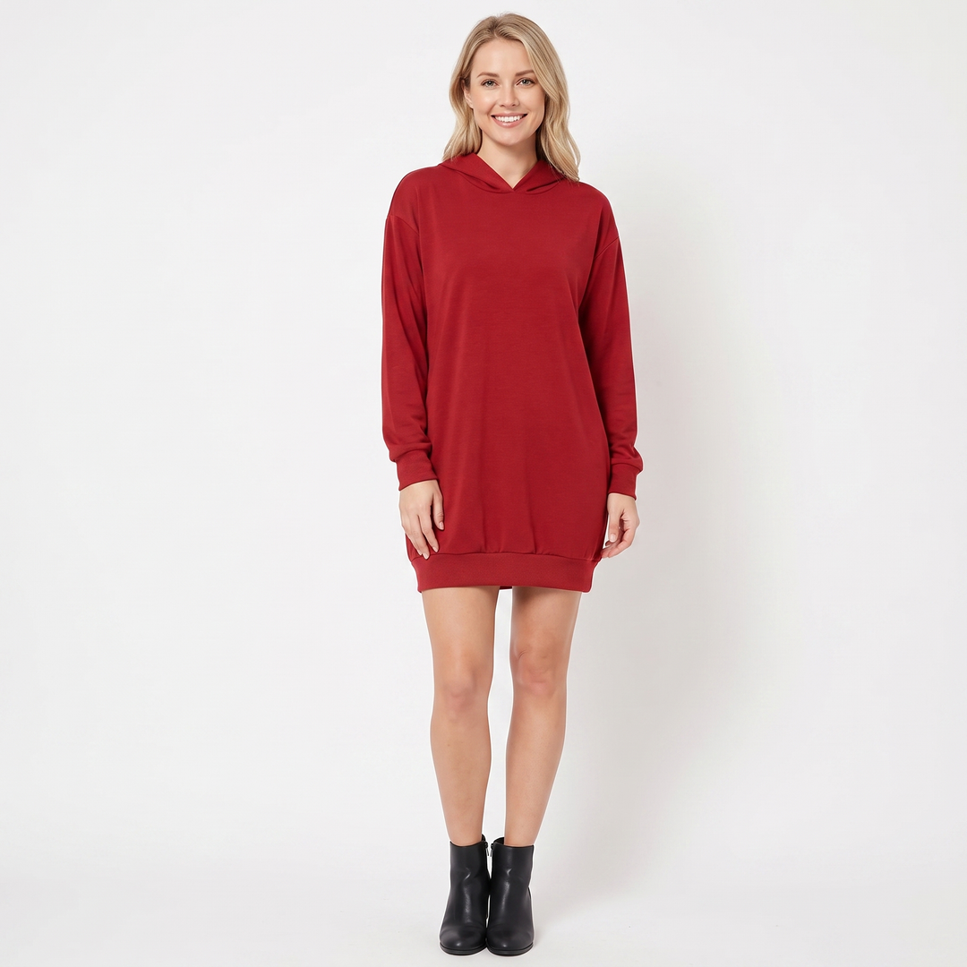 Women's Hoodie Dress Pullover Sweatshirt with Pockets
