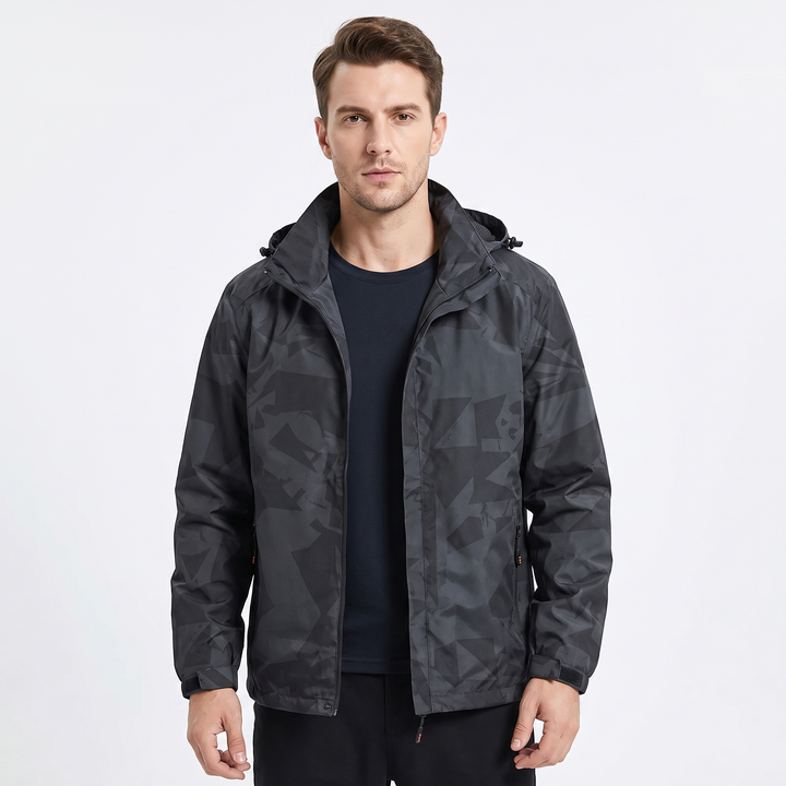 Men's Hooded Windbreaker Jacket Waterproof Outdoor Coat