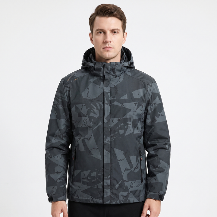 Men's Hooded Windbreaker Jacket Waterproof Outdoor Coat