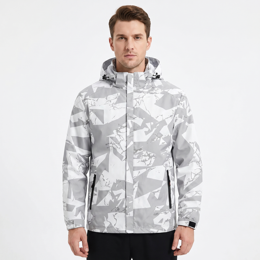 Men's Hooded Windbreaker Jacket Waterproof Outdoor Coat