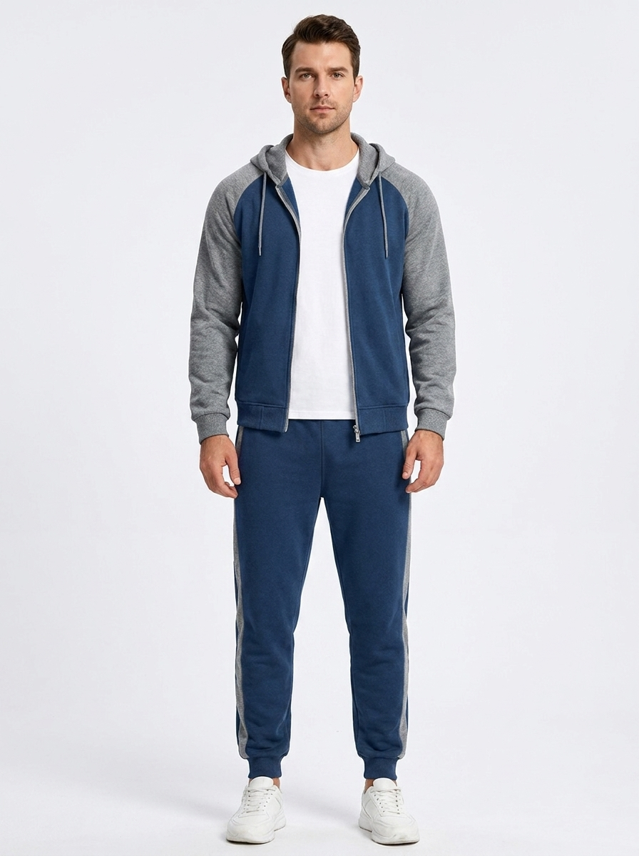 Men's Zip-Up Hoodie and Jogger Set Two-Piece Tracksuit