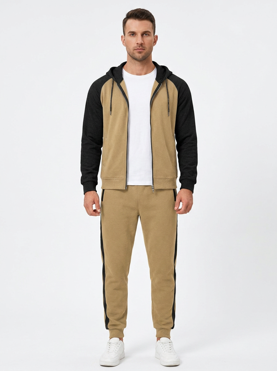 Men's Zip-Up Hoodie and Jogger Set Two-Piece Tracksuit