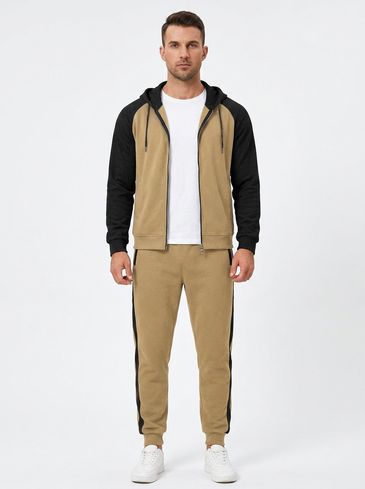 Men's Zip-Up Hoodie and Jogger Set Two-Piece Tracksuit