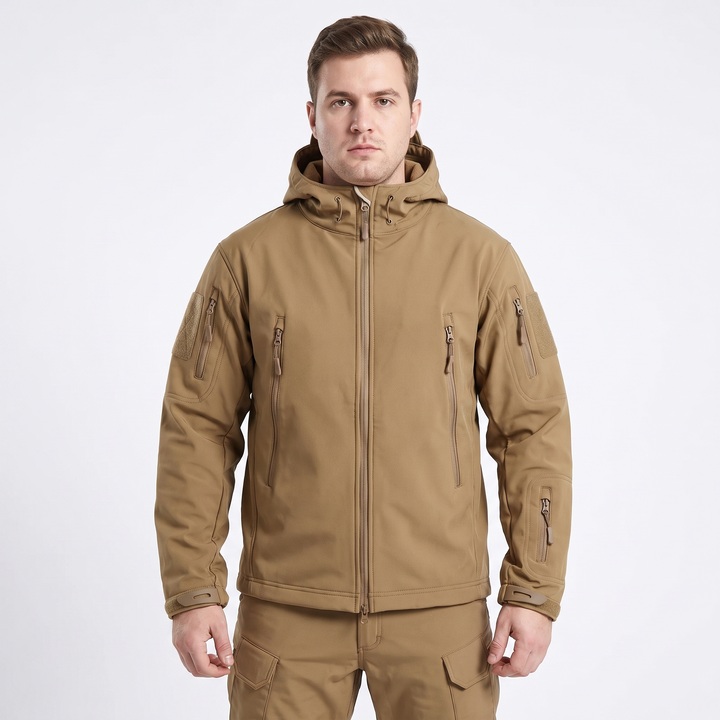 Men's Tactical Jacket Pants Set Hooded Multi-Pocket Two-Piece