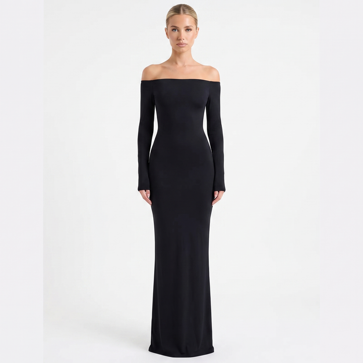 Women's Off-Shoulder Long Sleeve Bodycon Maxi Dress