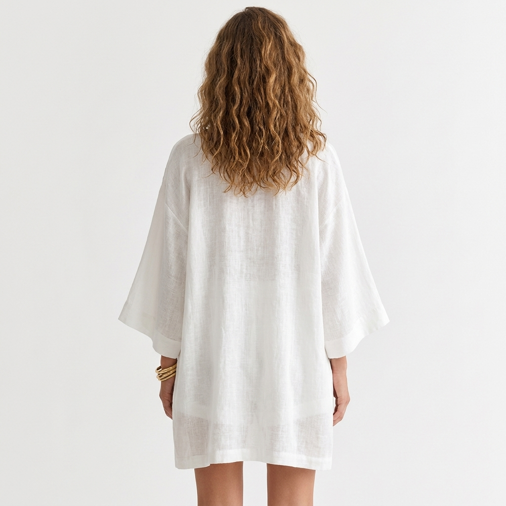 Women's 3-Piece Cotton Gauze Set Kimono Top Shorts Loungewear