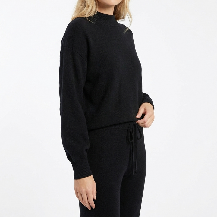 Women's Two-Piece Lounge Set Balloon Sleeve Top Drawstring Pants