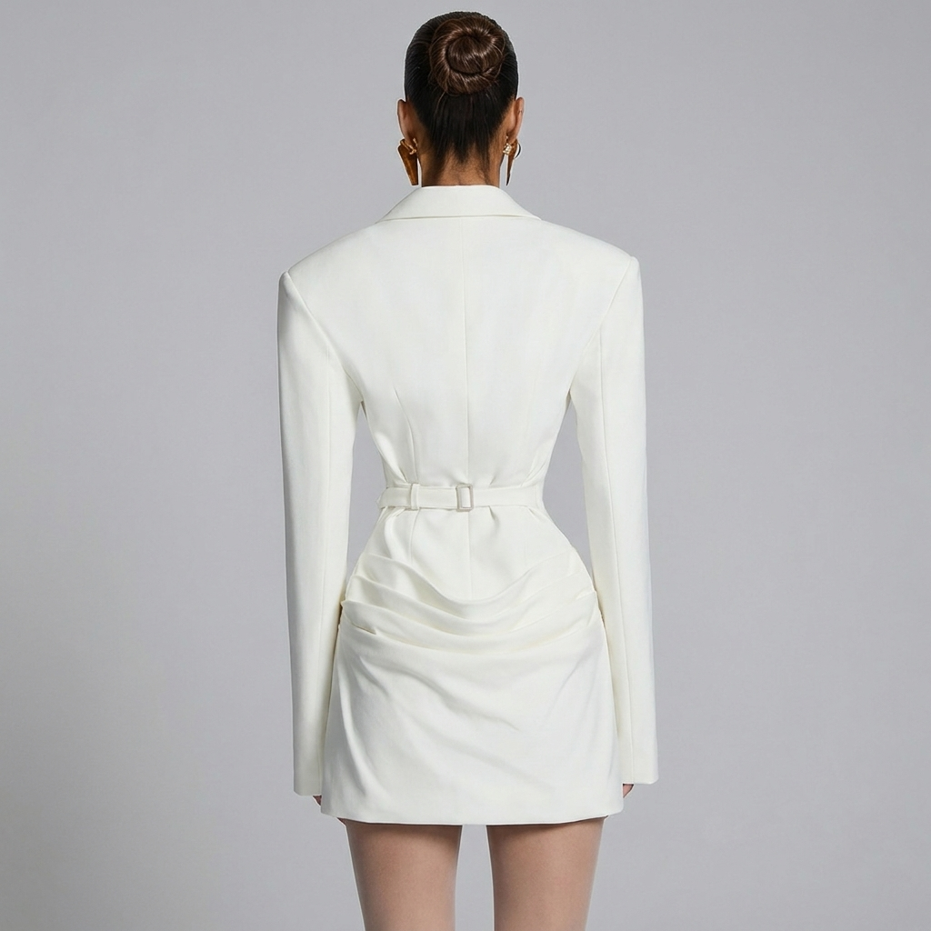 Women's Blazer Dress Tailored Long Sleeve Fitted Mini