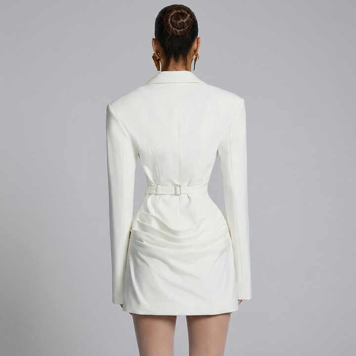 Women's Blazer Dress Tailored Long Sleeve Fitted Mini