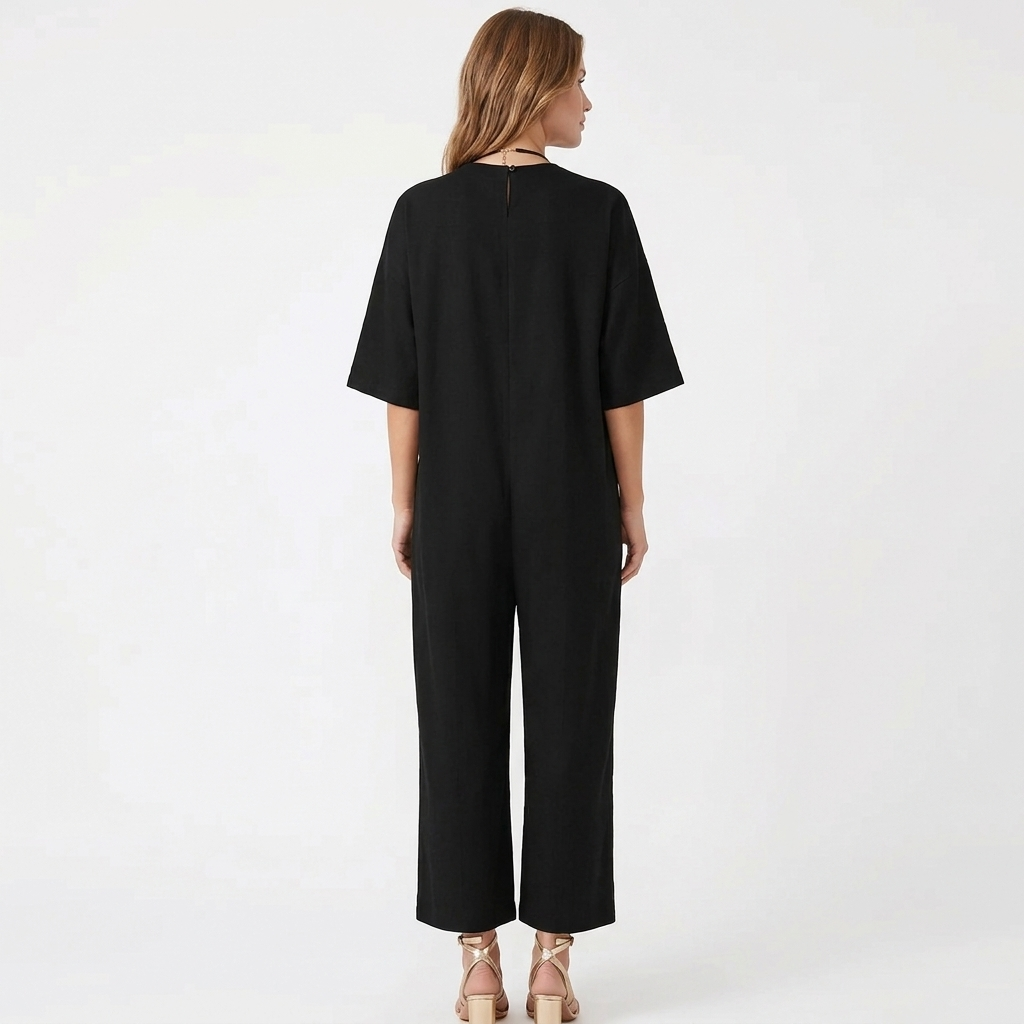 Women's Two-Piece Lounge Set Short Sleeve Top Wide-Leg Pants Casual