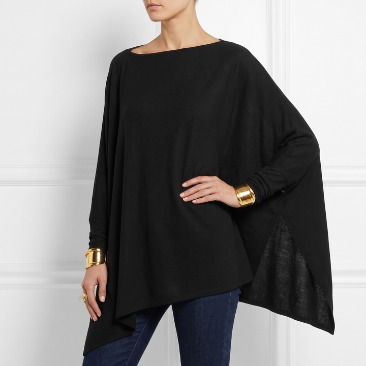Women's Long-Sleeve Asymmetrical Hem Tunic Top