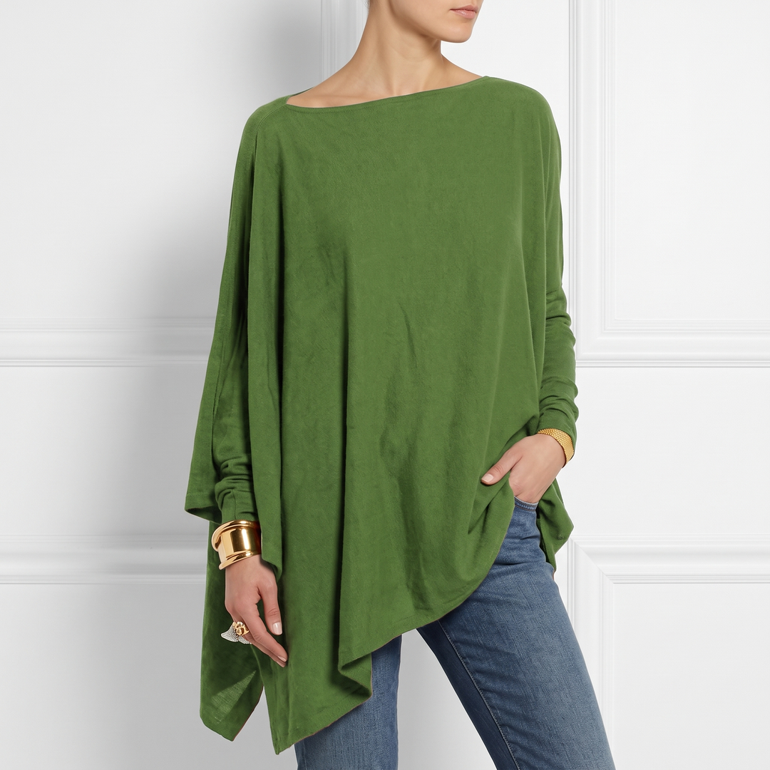 Women's Long-Sleeve Asymmetrical Hem Tunic Top