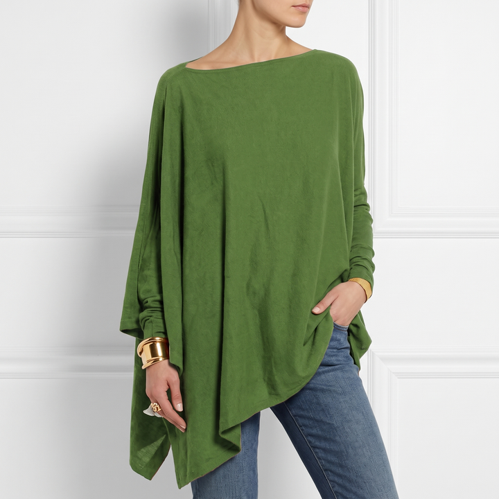 Women's Long-Sleeve Asymmetrical Hem Tunic Top