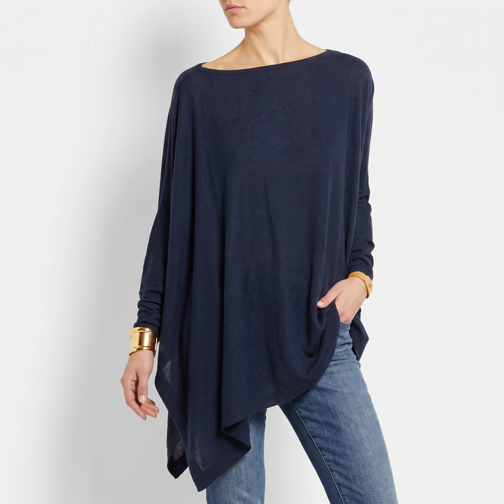 Women's Long-Sleeve Asymmetrical Hem Tunic Top