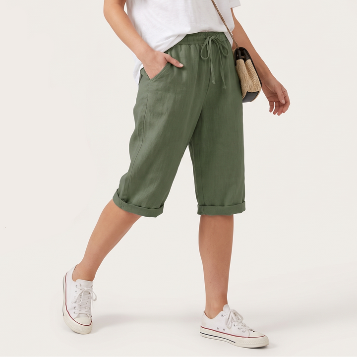 Women's Mid-Length Drawstring Bermuda Shorts