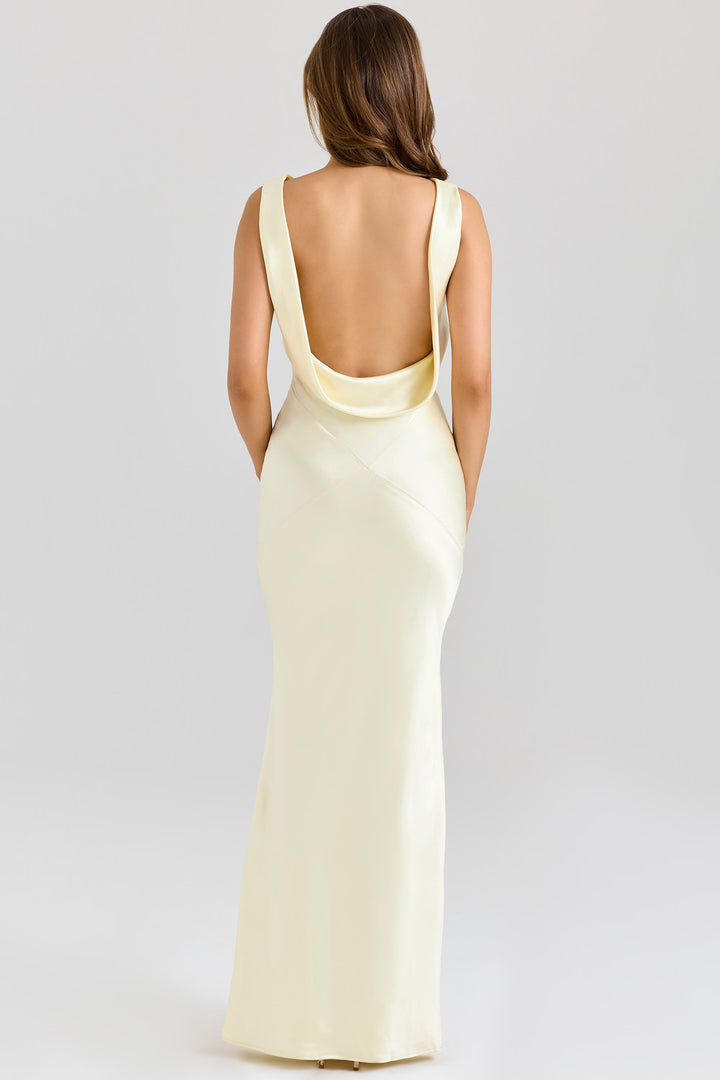Women's Cowl Neck Maxi Dress Sleeveless A-Line Flowy Evening Gown