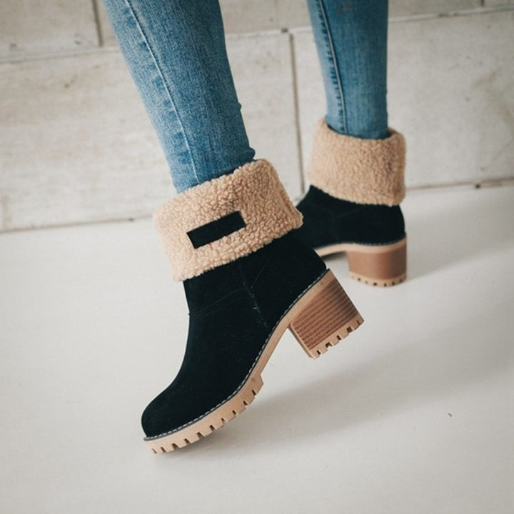 Thick-Heel Fool Snow Boots