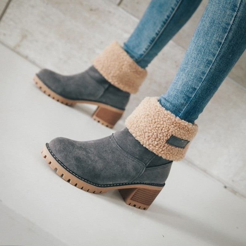 Thick-Heel Fool Snow Boots
