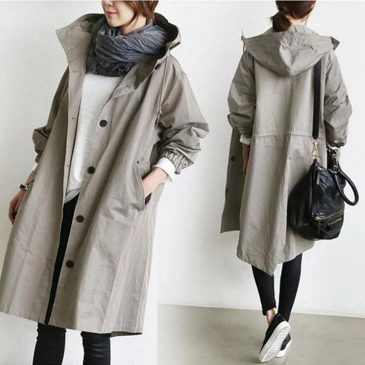 Mid-Length Elegant Windbreaker