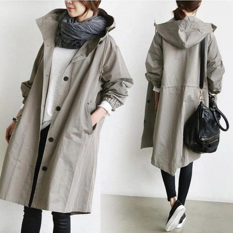 Mid-Length Elegant Windbreaker