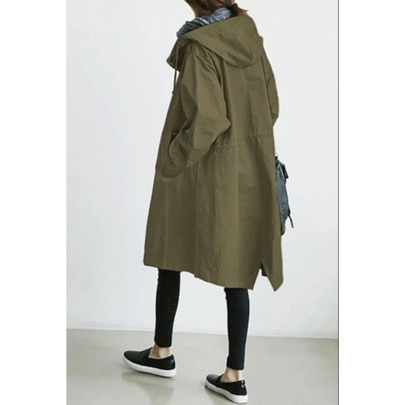 Mid-Length Elegant Windbreaker