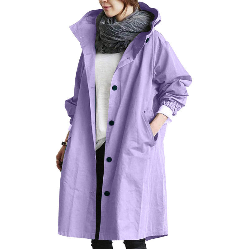 Mid-Length Elegant Windbreaker