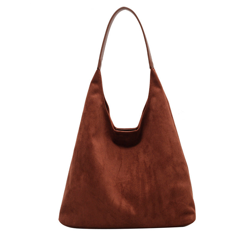 Women's Suede Hobo Bag Slouchy Single-Strap Triangular