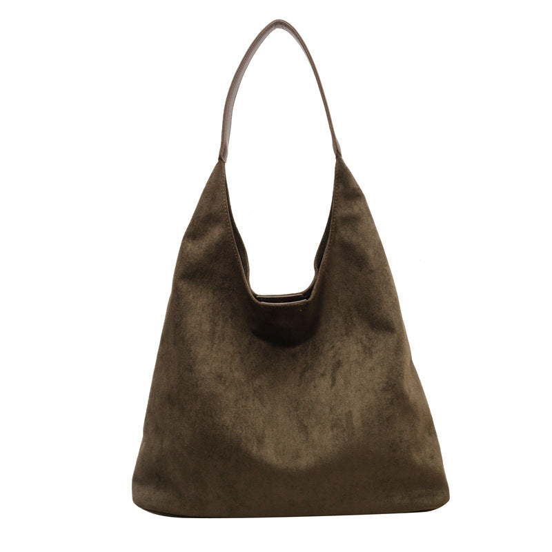 Women's Suede Hobo Bag Slouchy Single-Strap Triangular