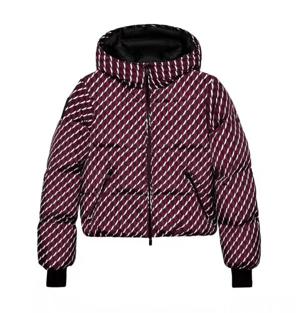 Women's Hooded Puffer Jacket Belted Padded Winter Coat Insulated Outerwear