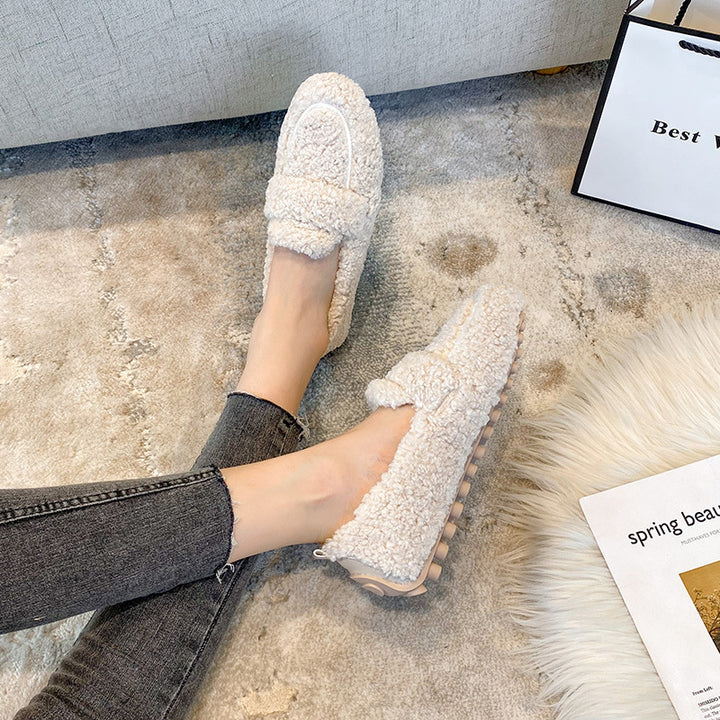 Women's Fluffy Faux Fur Loafers Slip On Flat Cosy Teddy Shoes Winter Moccasins