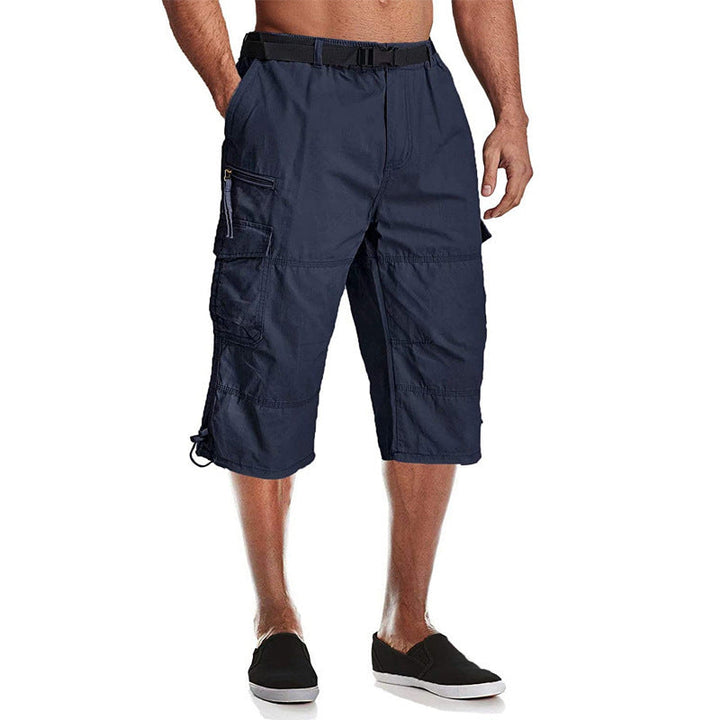 Men's Cargo Capri Shorts Multi-Pocket 3/4 Length Casual Outdoor Pants